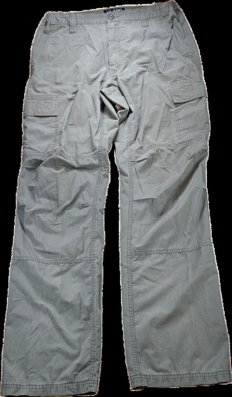LAPG Men's Gray Cargo Pants 34x36 Cotton Poly Ripstop Tactical *Distressed